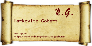 Markovitz Gobert névjegykártya